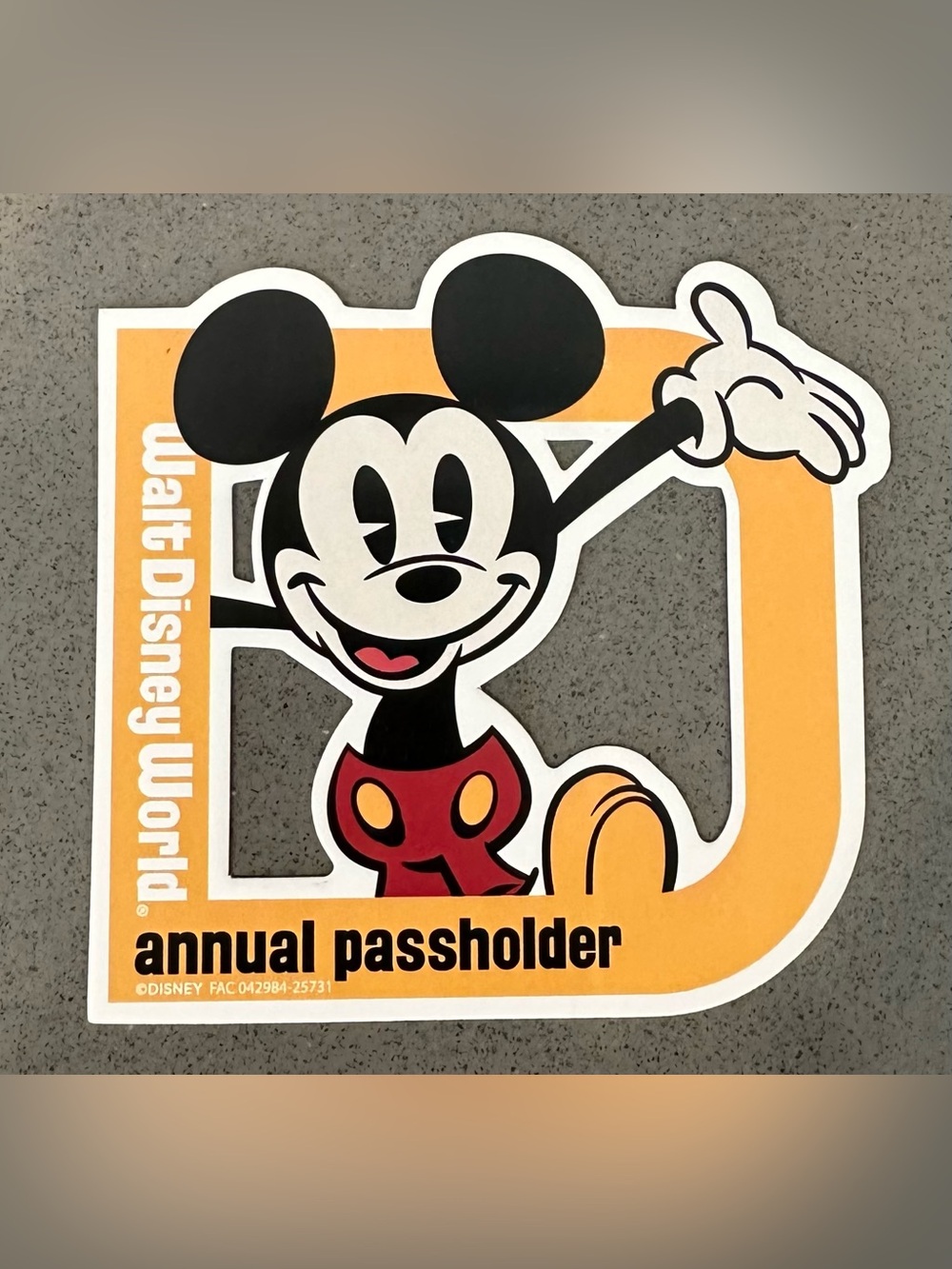 Walt Disney World Annual Passholder Mickey Mouse Magnet